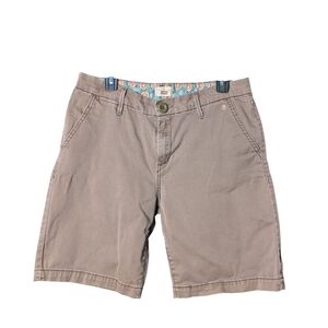 Levi's Womens Size 12 Brown Shorts Cotton Flat Front Pockets Belt Hoops Like New